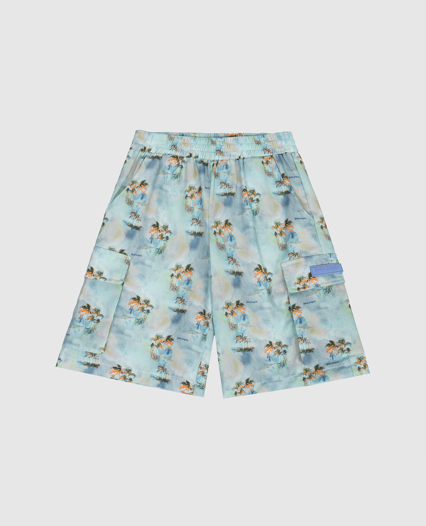 

Children's blue printed cargo shorts Palm Angels, Light blue