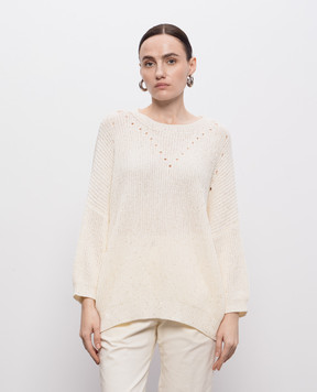 Peserico Ivory sweater with sequins S99149F0509110