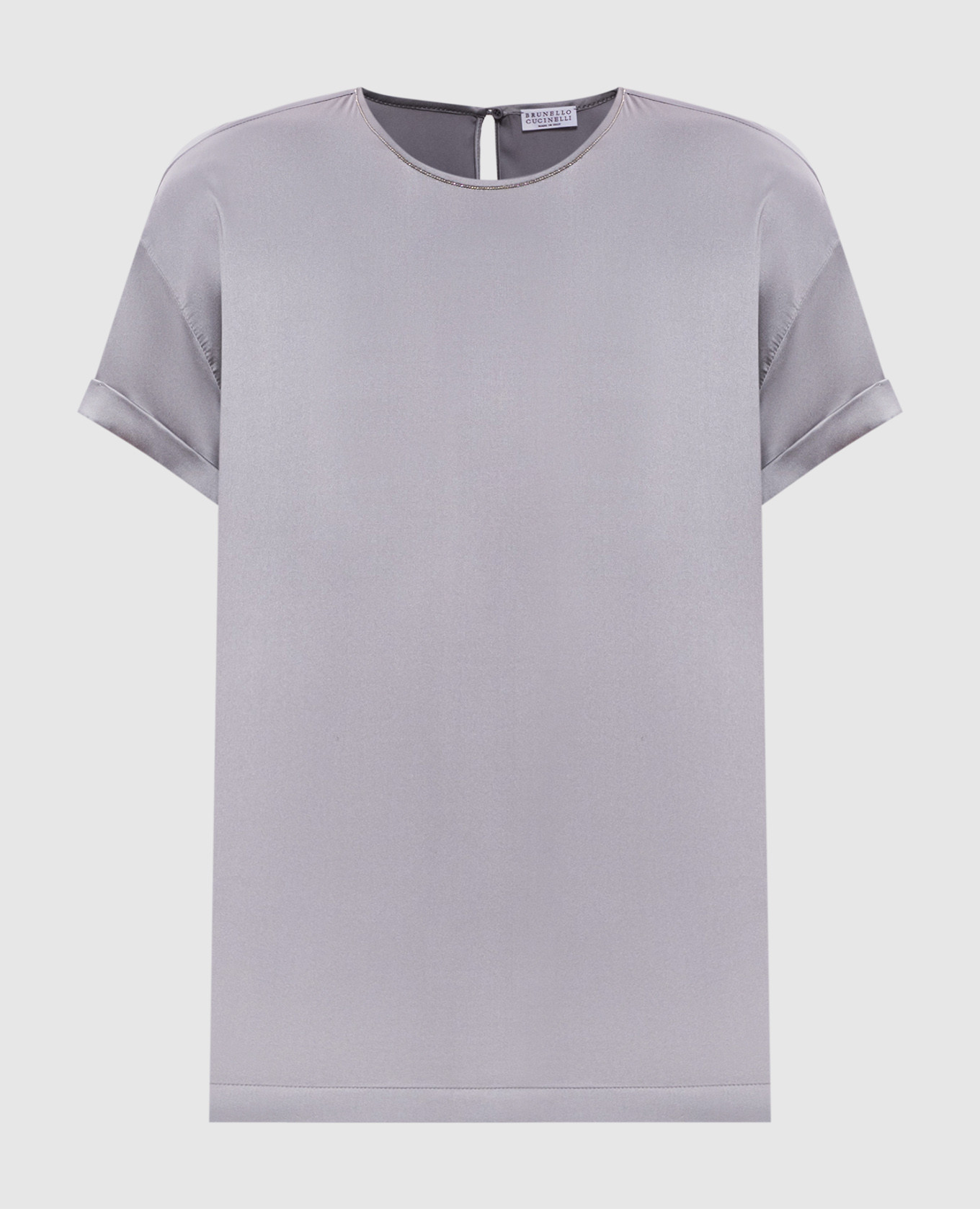 

Gray silk top with chain Brunello Cucinelli, Grey