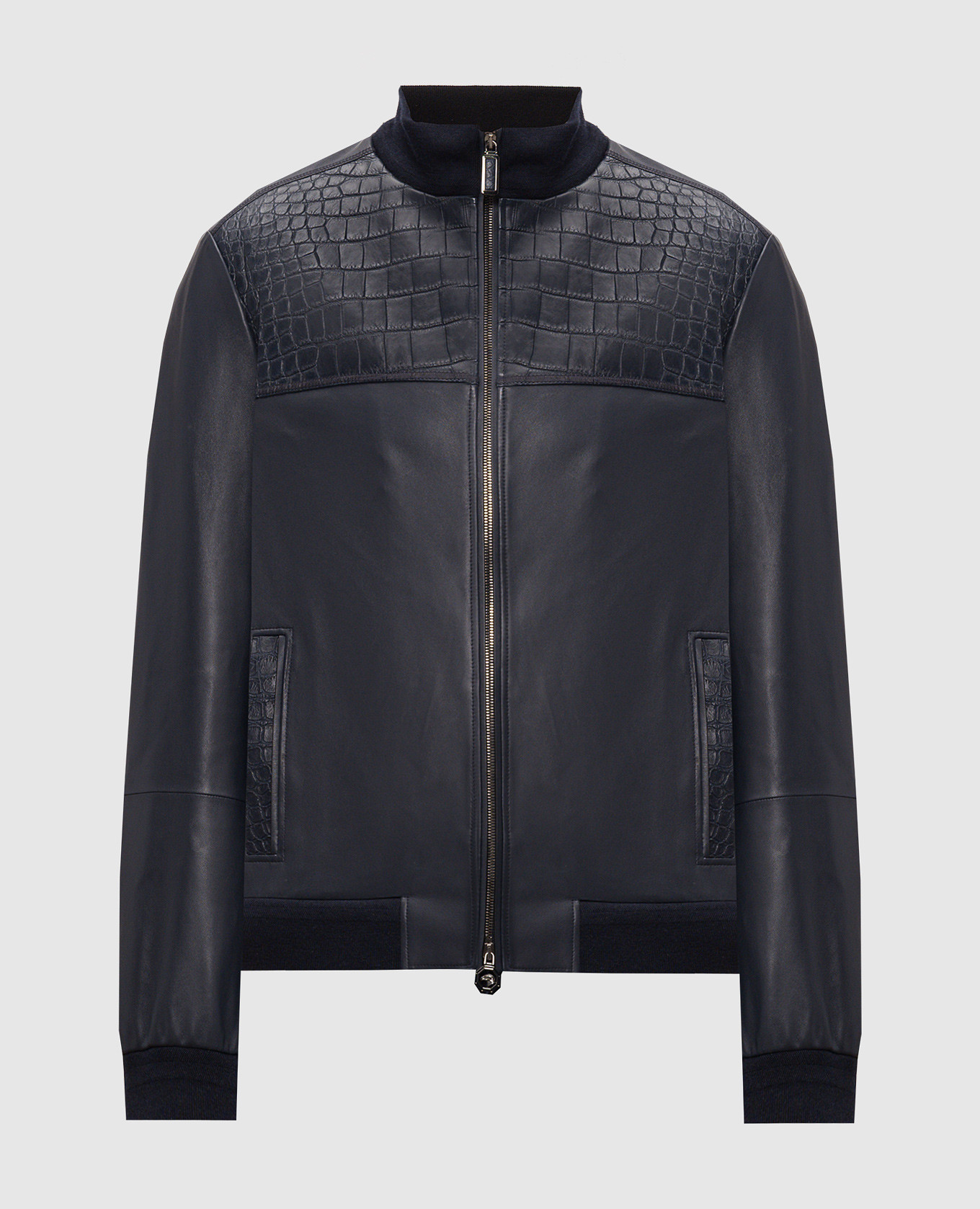 Blue leather jacket