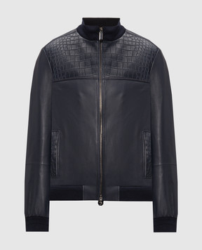 Stefano Ricci Blue leather jacket M7J6300200NPSTR6