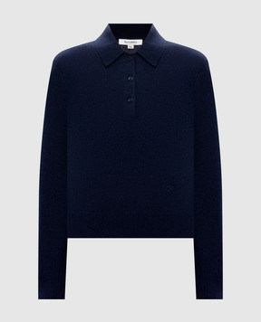 Sporty & Rich Blue cashmere and wool polo shirt WS07485327BL106