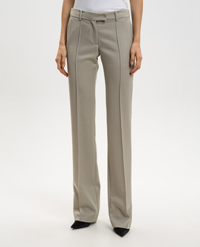 The Attico Khaki wool flared pants 260WCP00287WWW065AA