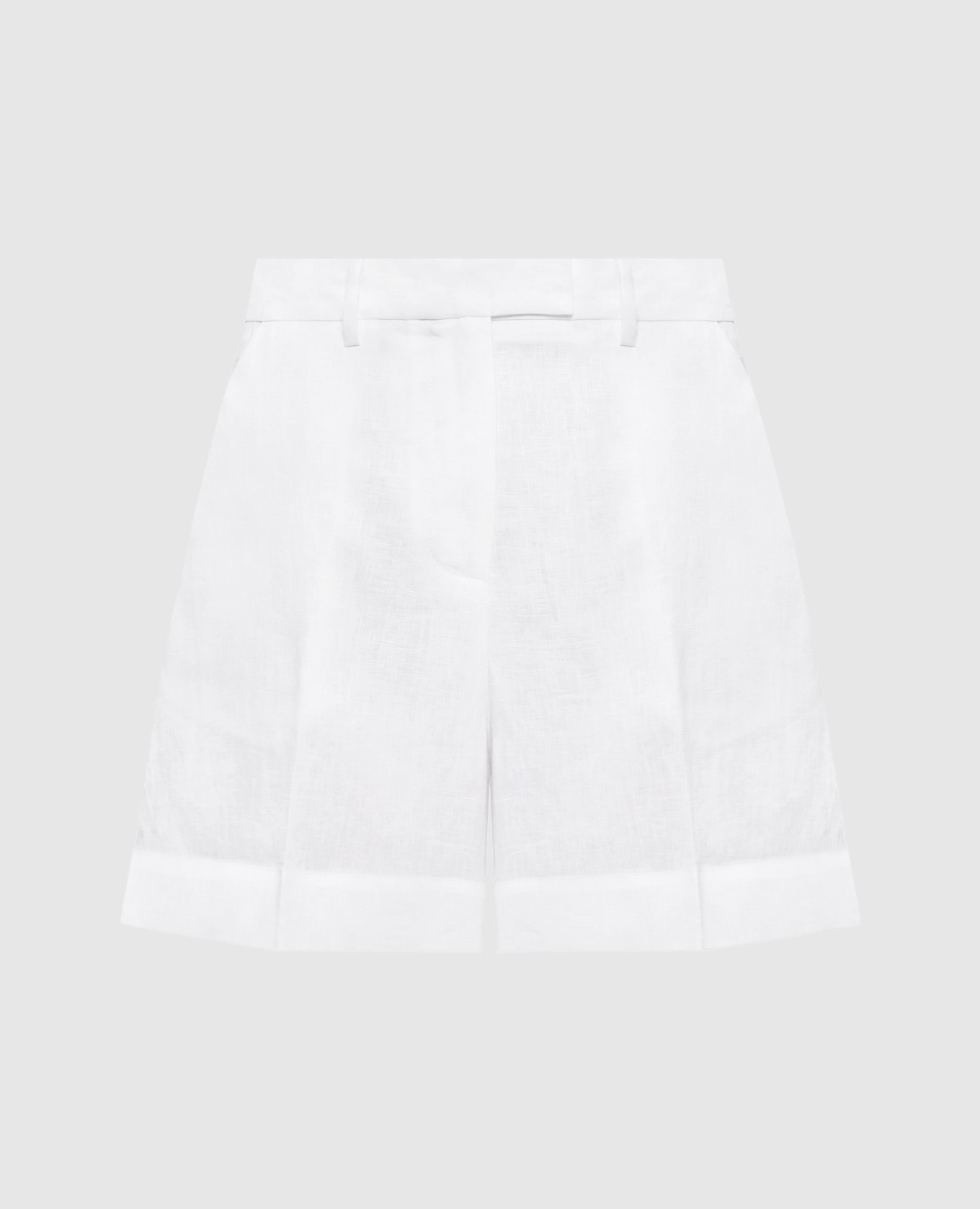 White linen shorts