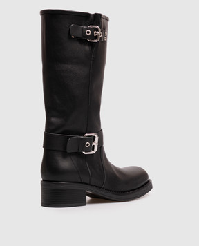 Max Mara Weekend Black leather boots ADDOBBO WKAADDOBBO