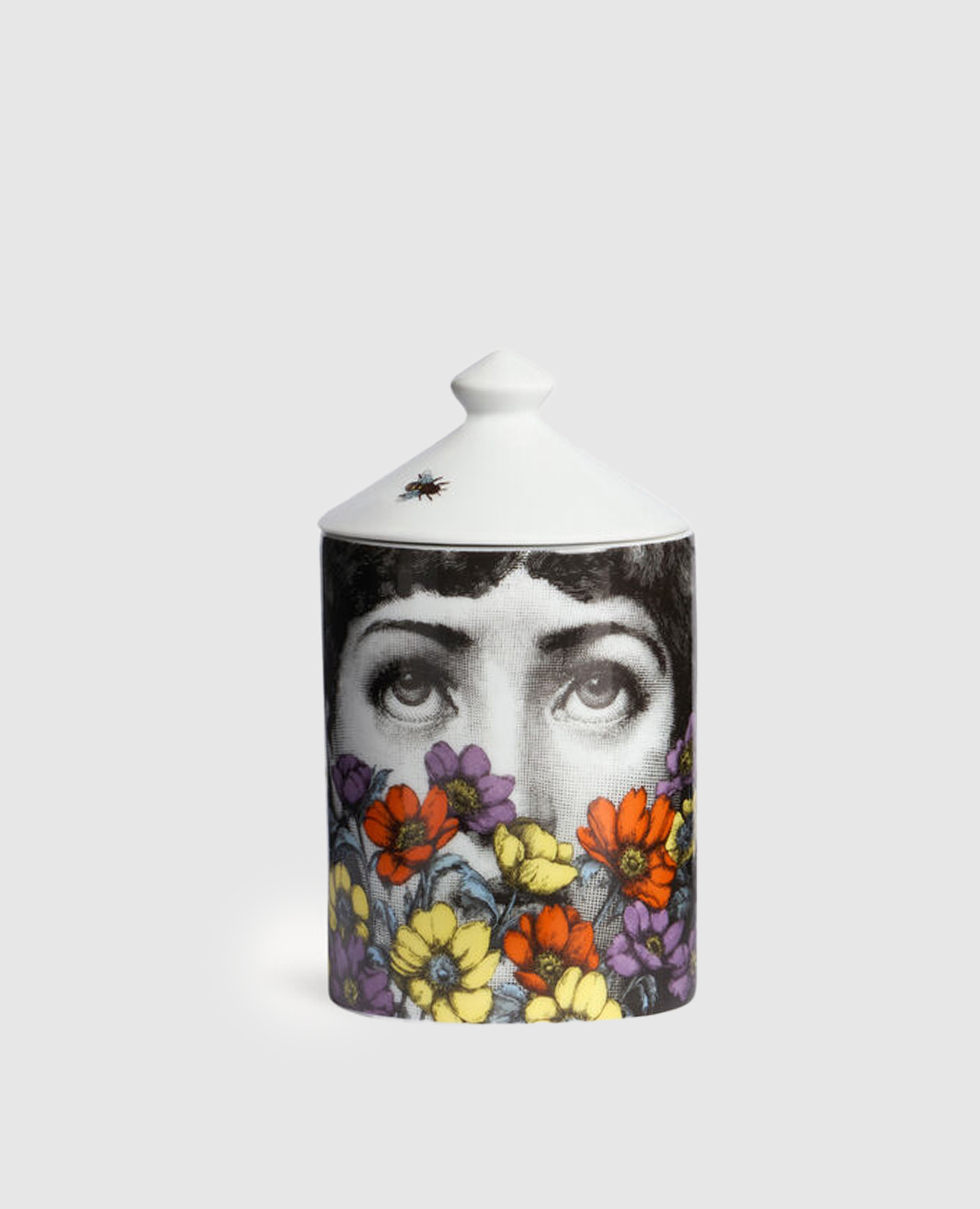 

Scented candle - Tra i Fiori Décor in a porcelain candlestick Fornasetti, Grey