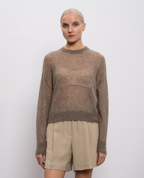Brunello Cucinelli Brown wool jumper with monil chain M2I776830