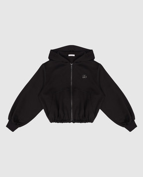Dolce&Gabbana Children's black sports jacket with monogram embroidery L5JWCPG7PSA812+