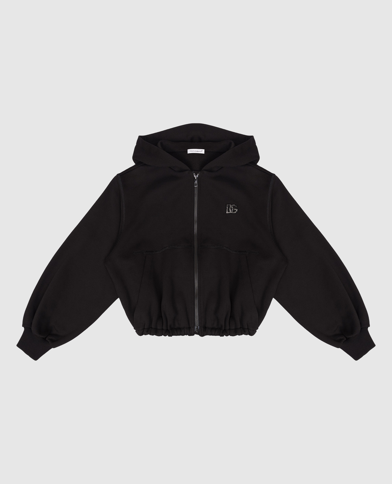 Children's black sports jacket with monogram embroidery Dolce&Gabbana