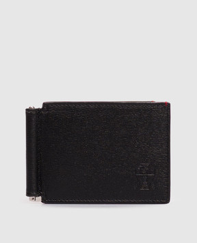 Brunello Cucinelli Black wallet with embossed logo bill clip MWRLBU440