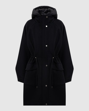 MooRER Black ALIMENA wool and cashmere parka ALIMENALE