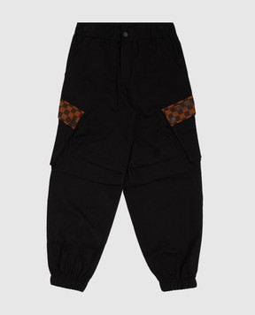 Sprayground Kids' black joggers with textured logo SPY1492