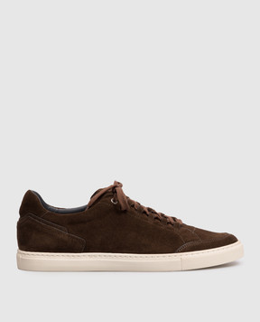 Brett Johnson Brown suede sneakers with emblem SS26SH4OPEMOC