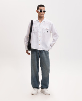 Palm Angels White linen shirt PMGE04PS26FAB001