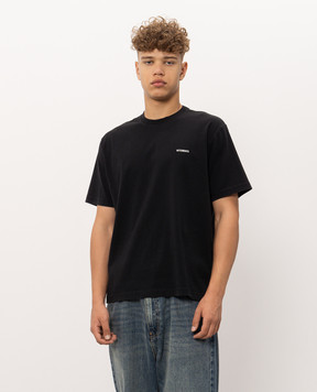 Vetements Black t-shirt with logo print MH27TR161Bm