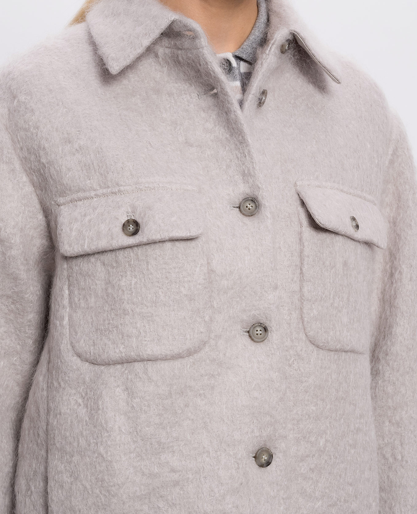 Gray jacket with wool Peserico 5
