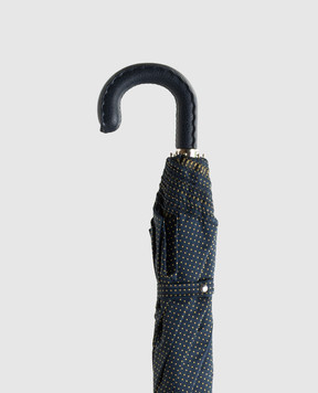 Pasotti Blue folding umbrella with pattern OMITUO64SPUNTO4