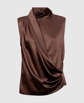 Brunello Cucinelli Brown blouse with drapery M0C59B1T04