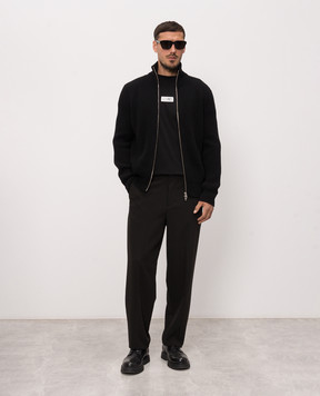 Maison Margiela MM6 Black cardigan with wool SH0AM0095M13286