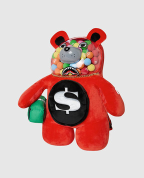 Sprayground Children's red velour backpack THE GUMBALL MONEYBEAR 910B7339NSZ
