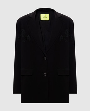 Twinset Black jacket with embroidery 262AQ2011