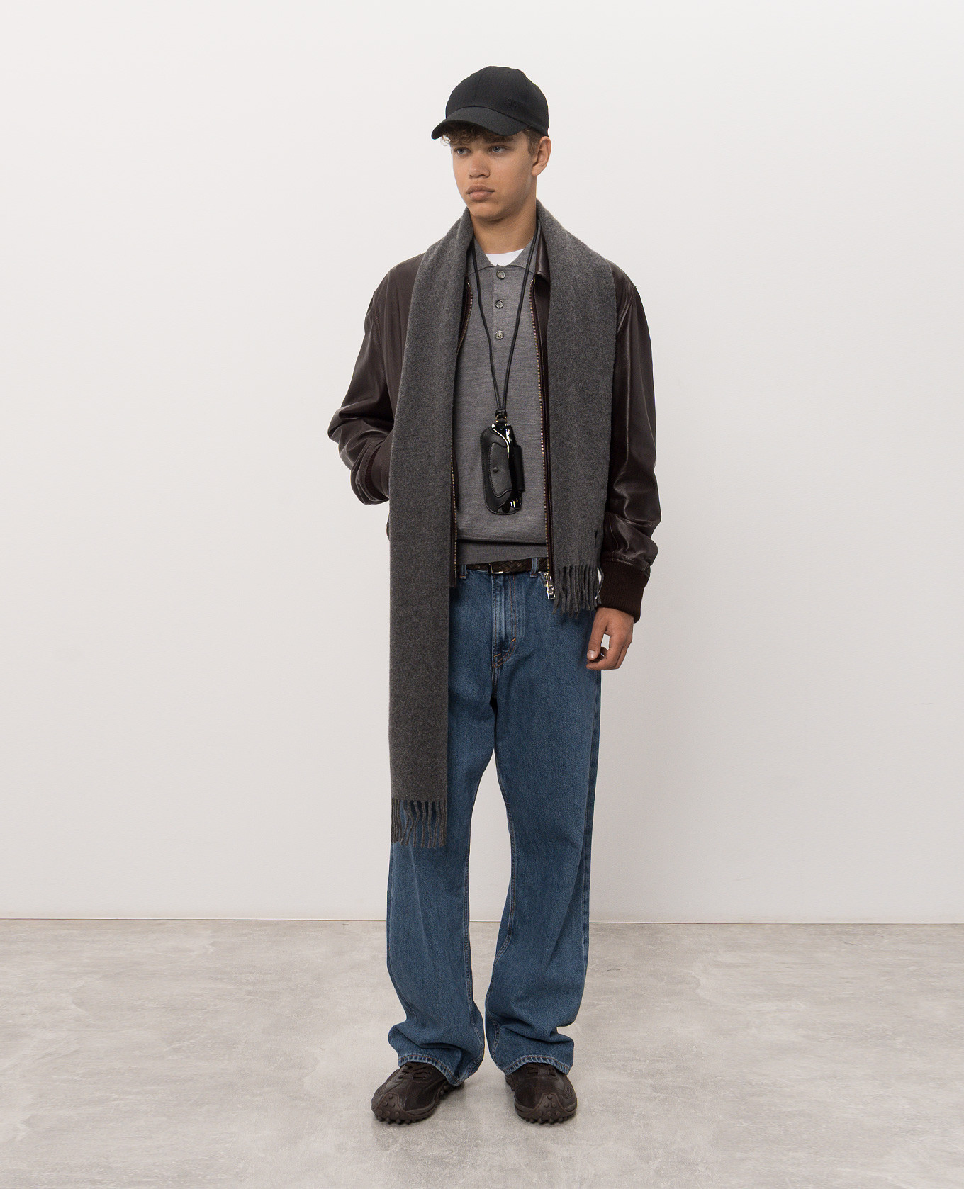 Gray wool polo shirt Ami Paris 2