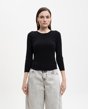 Solotre Black ribbed top M3AB0039