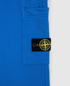 Stone Island Kids' blue joggers with logo K2S166200001S0A2014