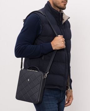 Stefano Ricci Blue leather bag with textured pattern ND218RRGTPMR