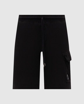 C.P. Company Black shorts with logo MSB741A110044G