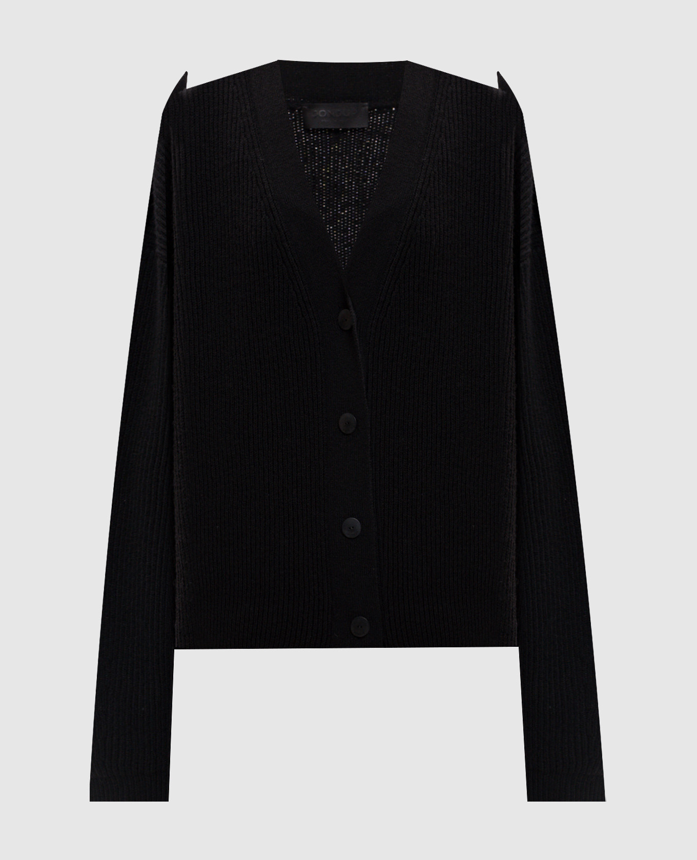 Black wool cardigan