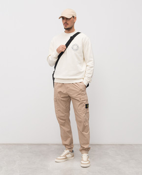 Stone Island Beige sweatshirt with logo print L1S156100001S0283