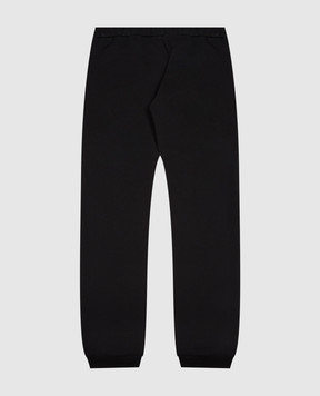Moncler ENFANT Children's black insulated joggers with logo embroidery L29548H00006899PS
