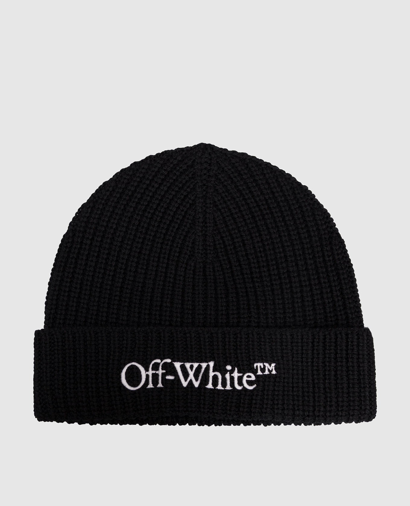 

Black wool hat with logo embroidery Off-White