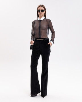 Tom Ford Black printed silk blouse CA3356FAP267