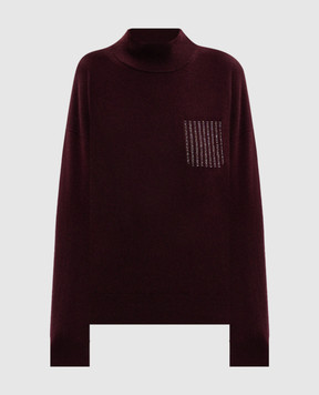 Peserico Burgundy wool, silk and cashmere sweater with monil chain S99996F12A9283