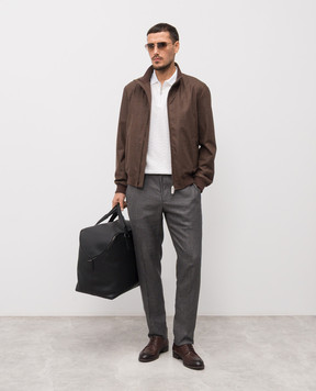 Stefano Ricci Brown wool and cashmere jacket with emblem M7J5400460MA0020