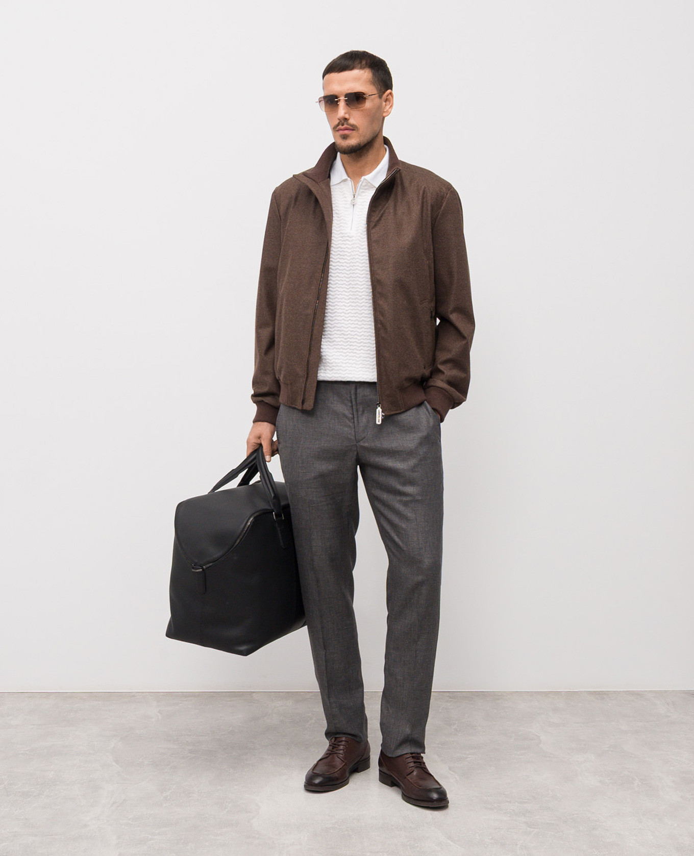 

Brown wool and cashmere jacket with emblem Stefano Ricci