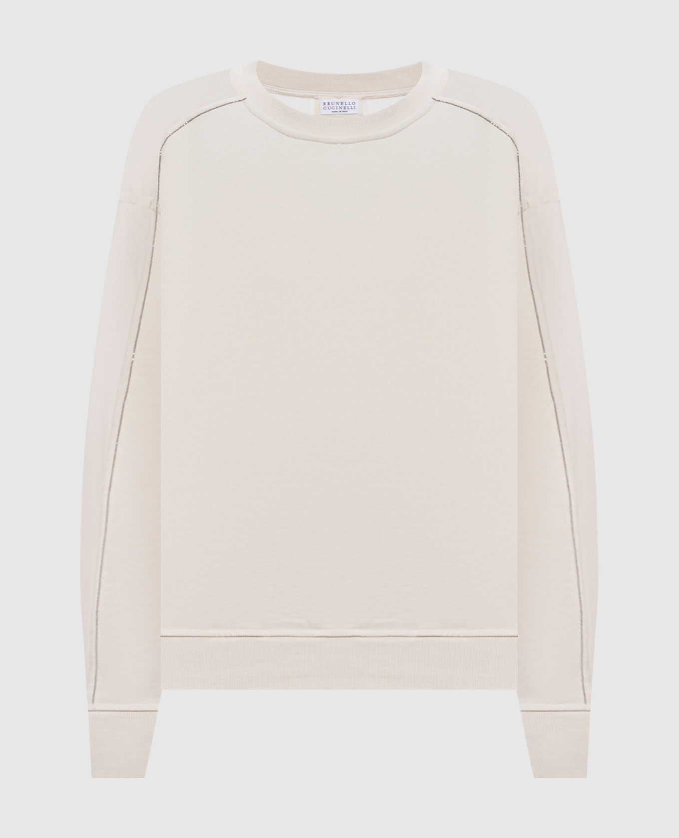 Ivory sweatshirt with monil chain