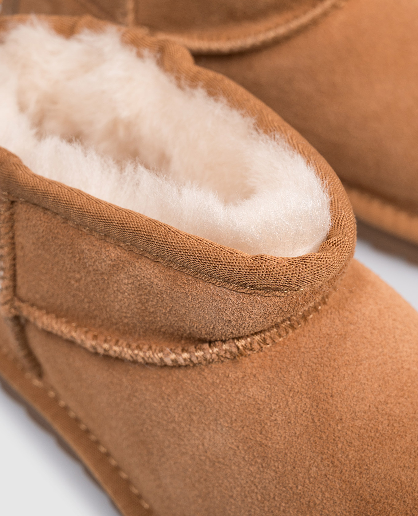 

Brown suede short boots with fur Colors of California