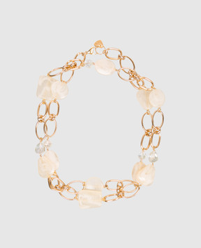 Dolman Bijoux Golden necklace with beads 75151