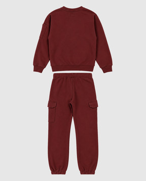 C.P. Company Children's burgundy tracksuit with logo print CUK009LCA7628