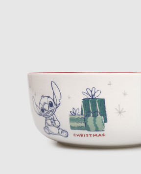 Disney White ceramic bowl Christmas Stitch DN25344