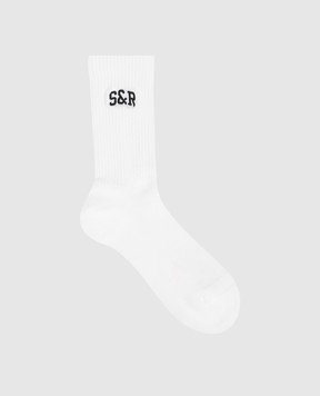 Sporty & Rich White insulated socks with monogram logo AC07764082WH01