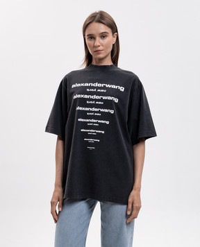 Alexander Wang Black T-shirt with contrast logo UCC3261924w