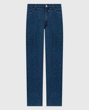 Stefano Ricci Blue straight-leg jeans with logo MST54B2200T0190