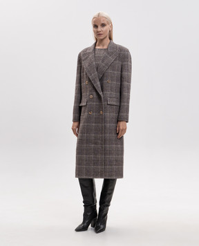 Ermanno Scervino Double-breasted wool check coat D496D314ZLD