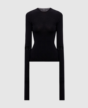 Ann Demeulemeester Lyell black wool top B0012283KN043