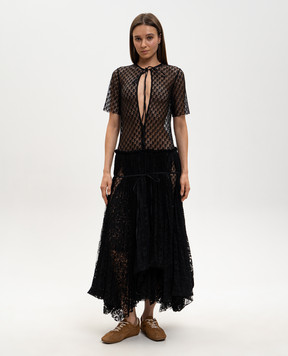 JW Anderson Black lace dress with pleating DR0518PG1912