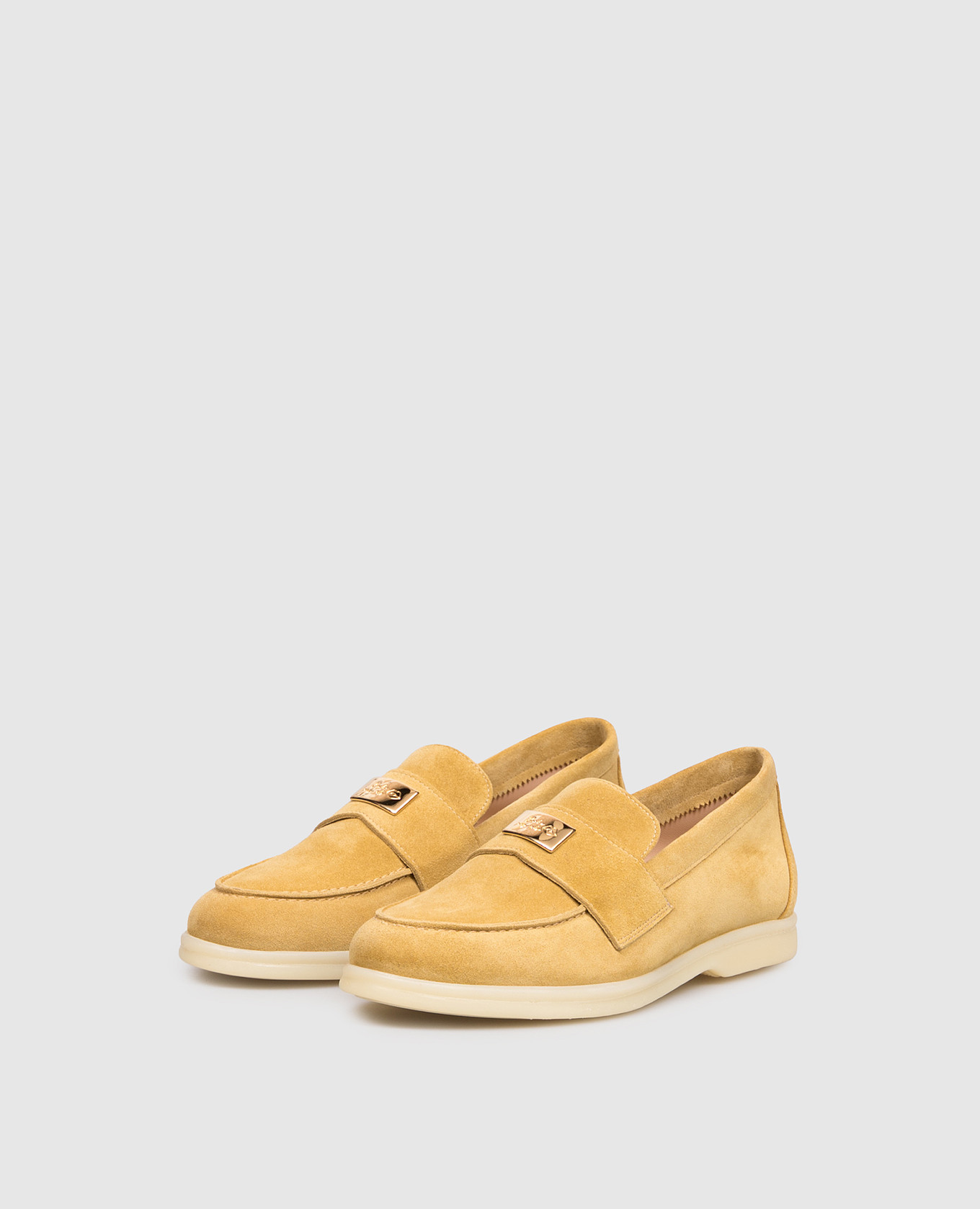 

Yellow suede loafers with logo engraving Babe Pay Pls